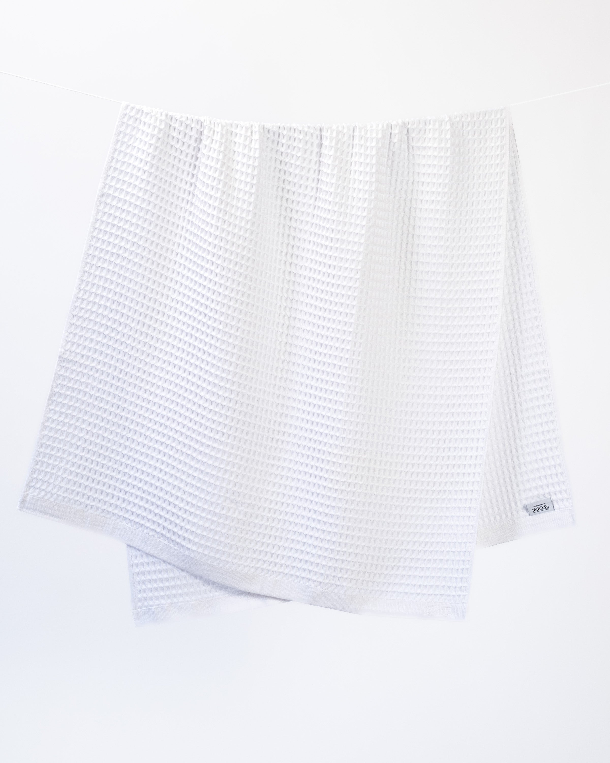 Waffle Turkish Cotton Bath Towels in White