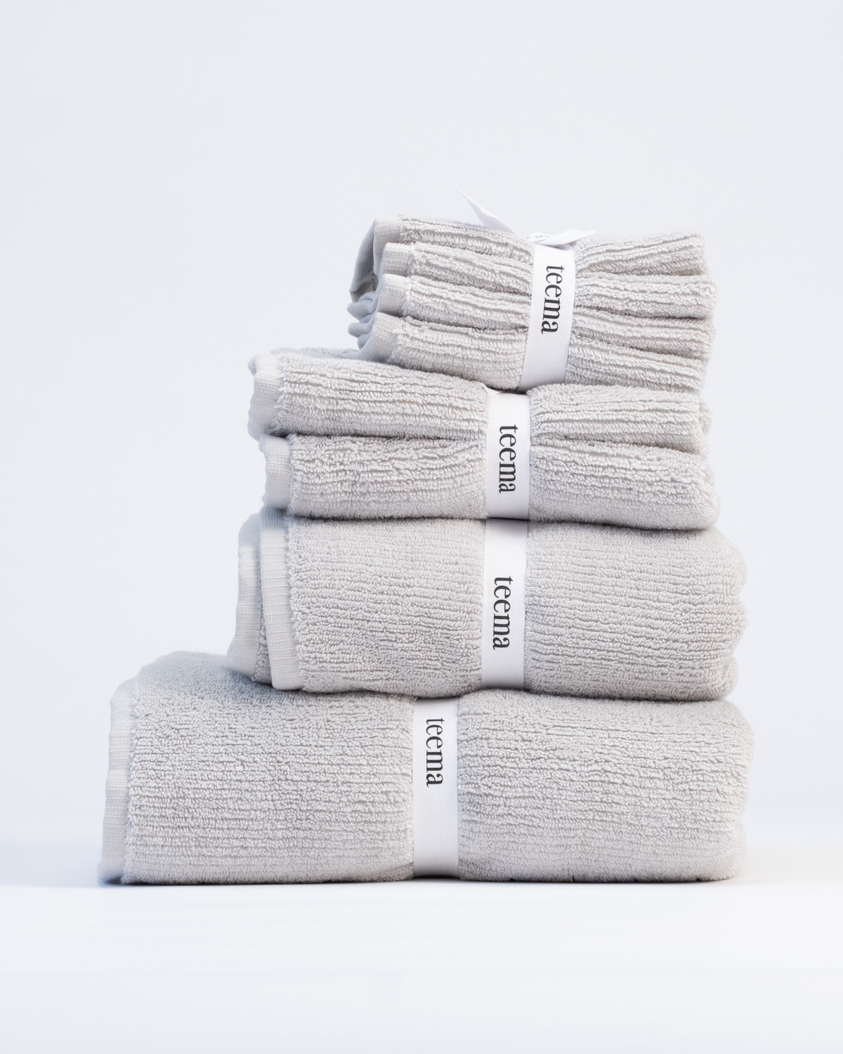The Ribbed Washcloths in Stone