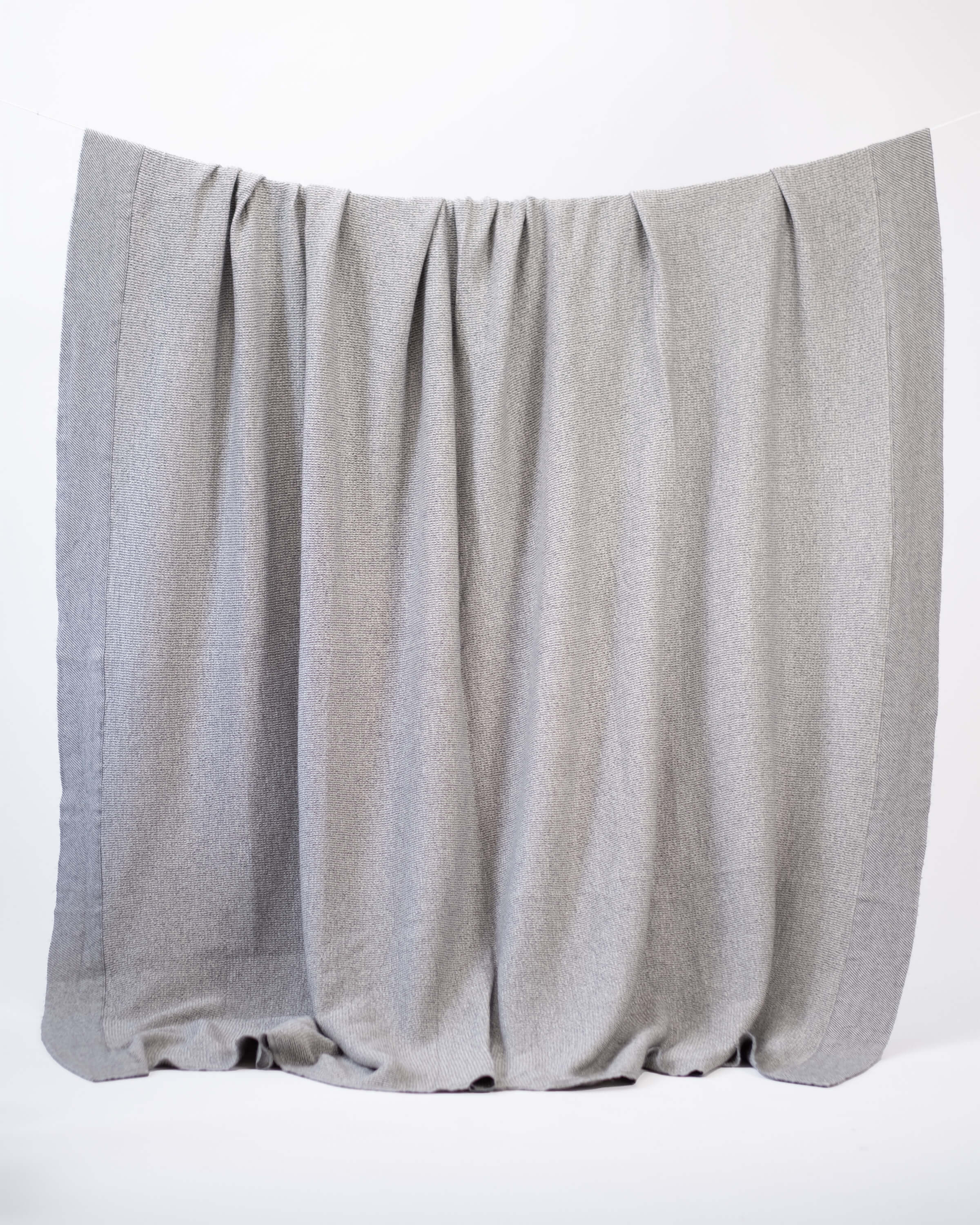 The Micro Waffle Wool Blanket in Stone