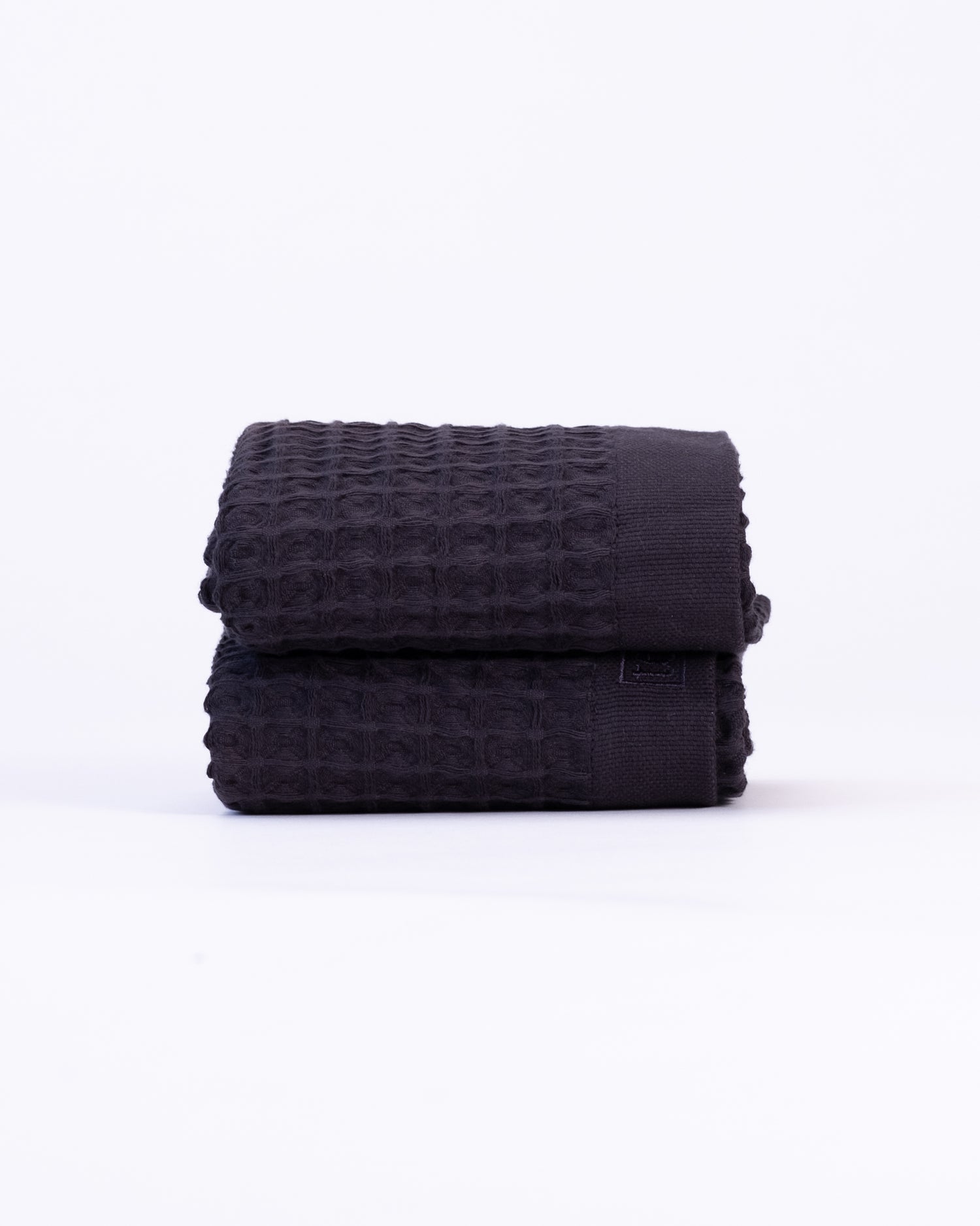 Waffle Turkish Cotton Bath Towels in Charcoal