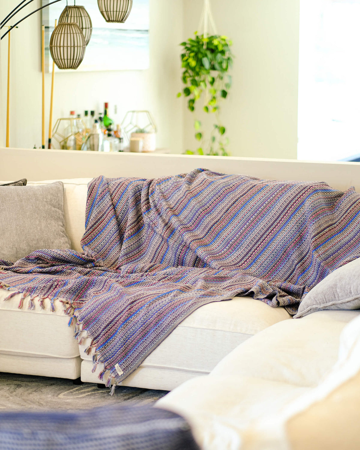 Teema The Seasons Blanket In Cream - 100% Turkish Cotton Multi-Use Towel, Shawl, Beach Throw & Travel Wrap