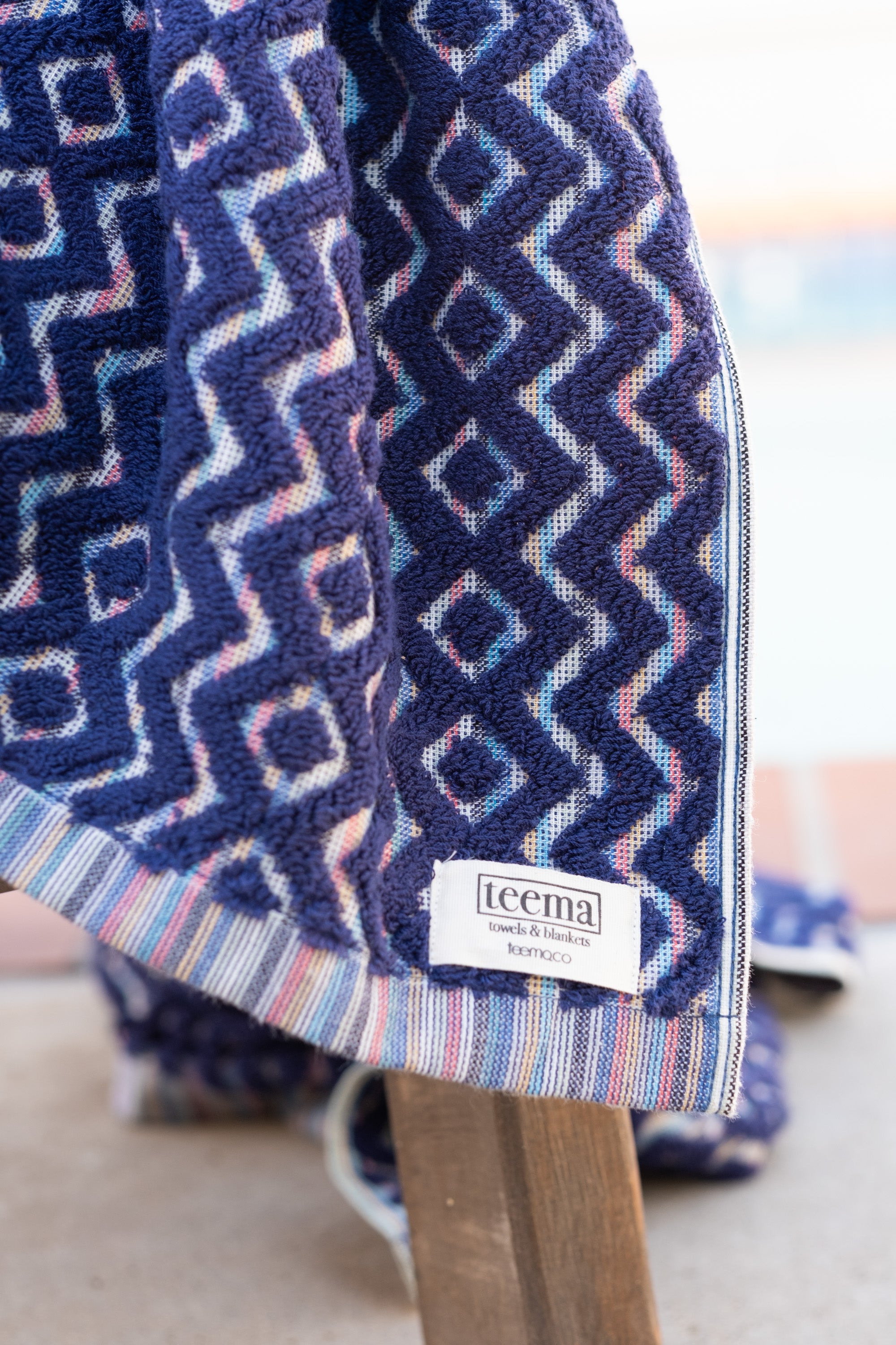 The Motley Bath Sheet in Navy