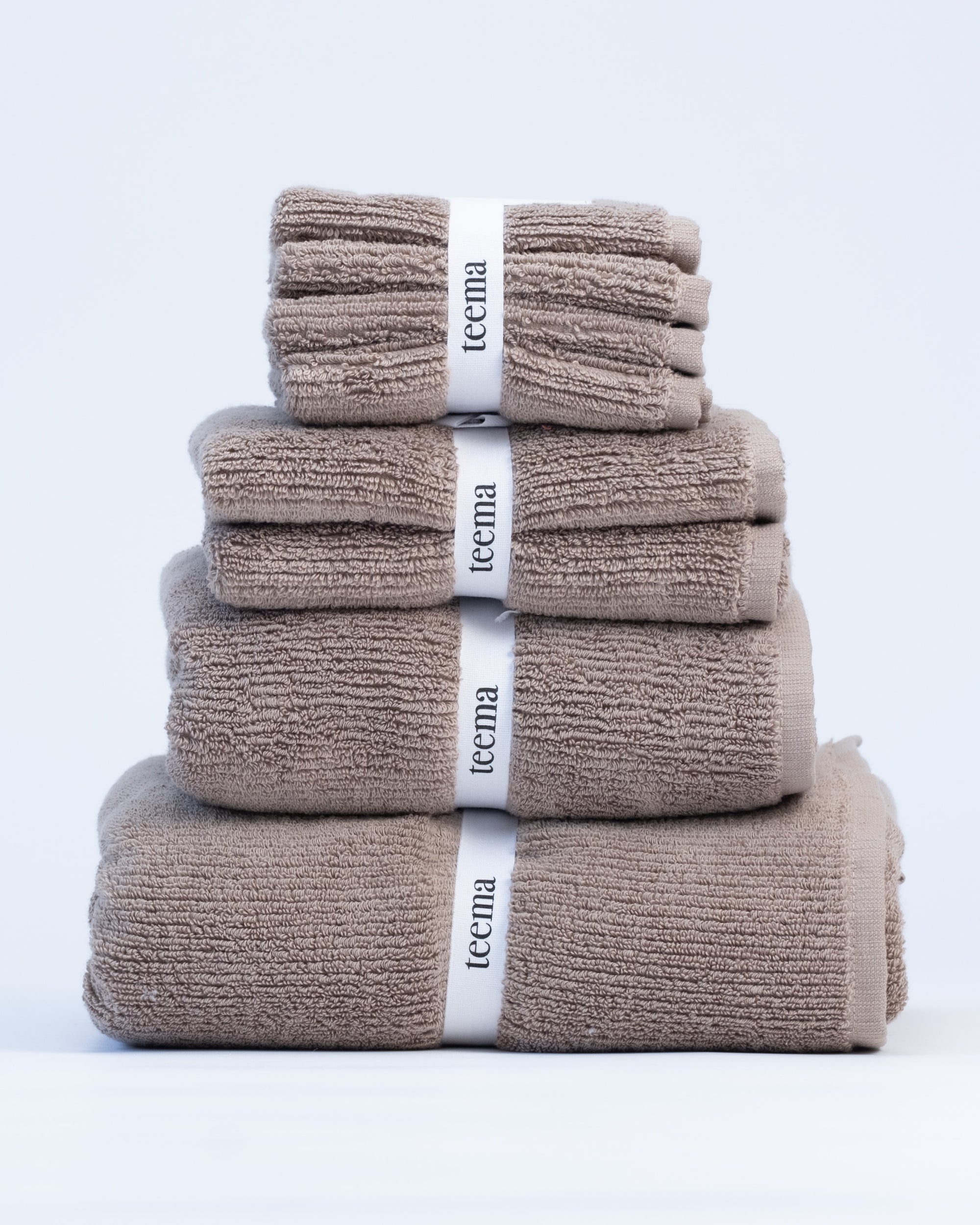 Ribbed Bath Towels in Latte