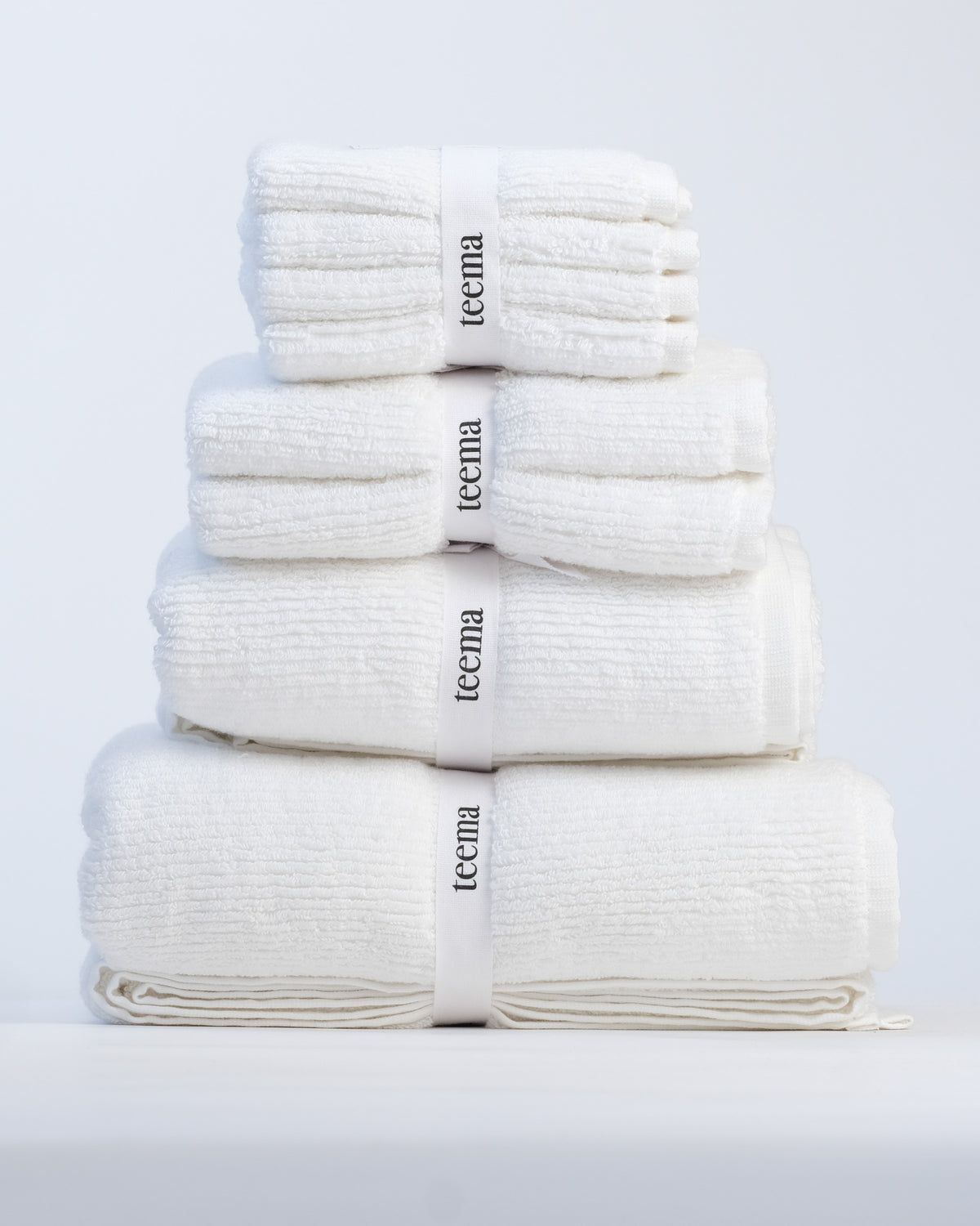 The Ribbed Washcloths in White