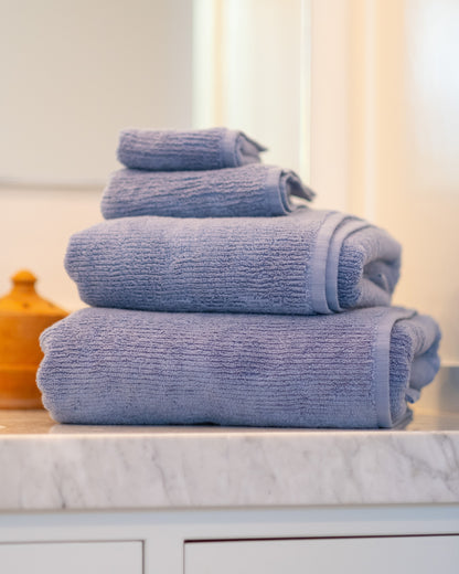 Ribbed Bath Towels in Spa