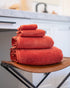 The Ribbed Washcloths in Terracotta