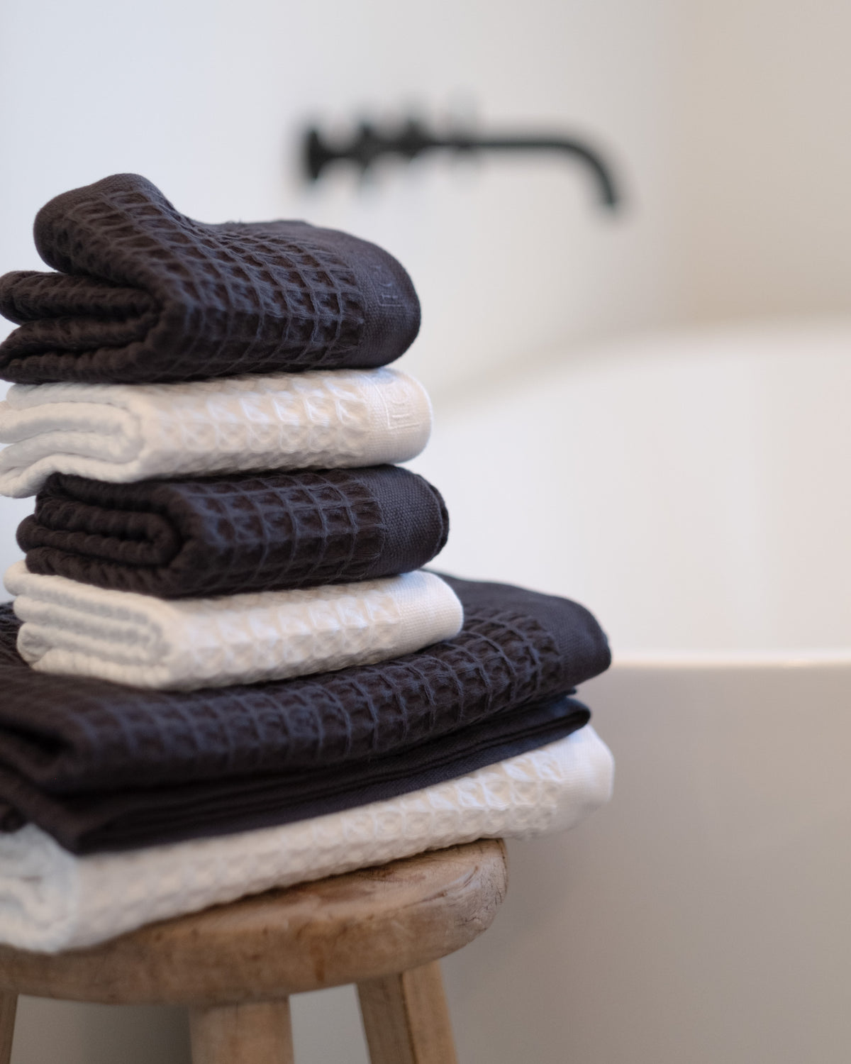 The Waffle Hand Towels in White