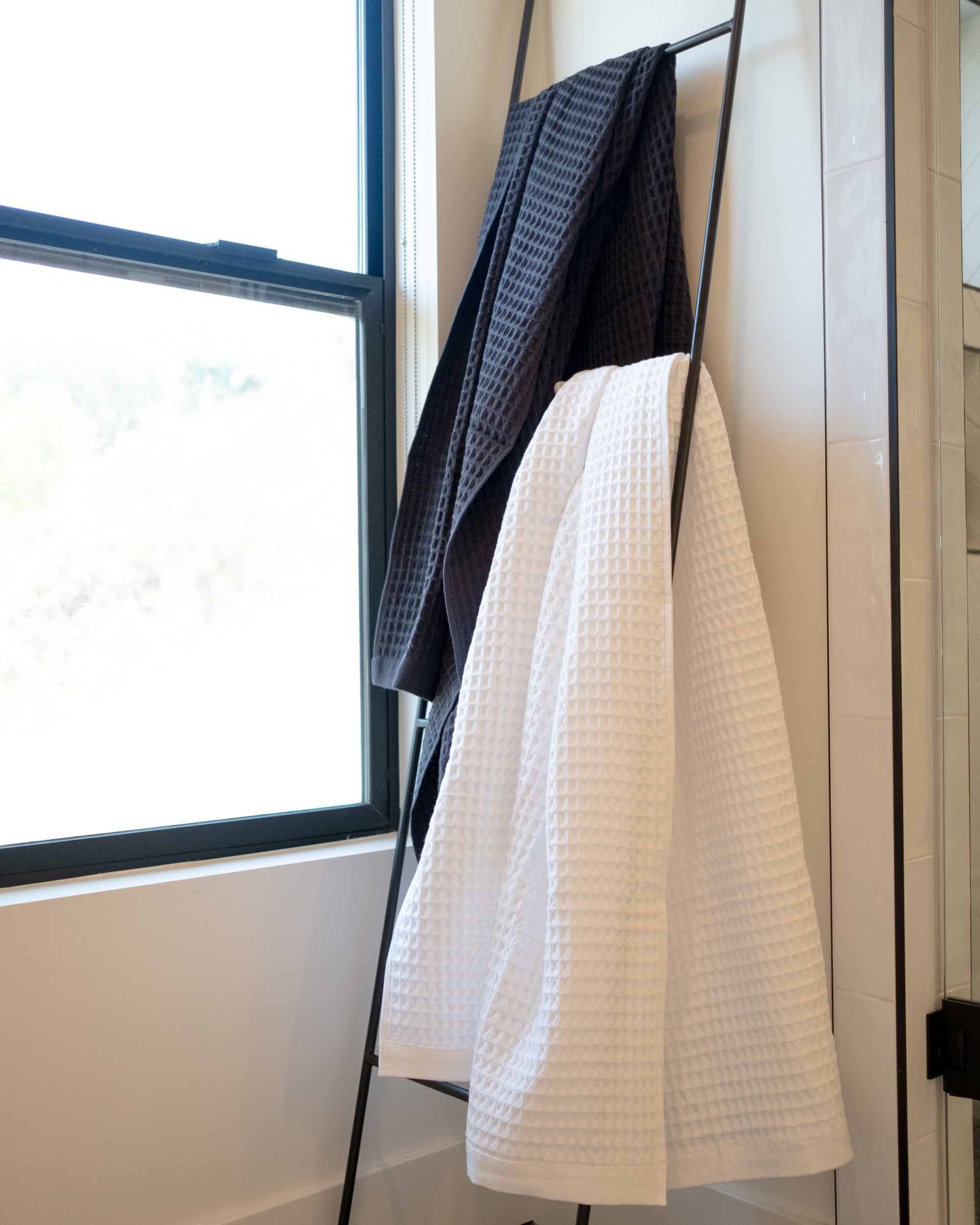 The Waffle Bath Sheet in Charcoal