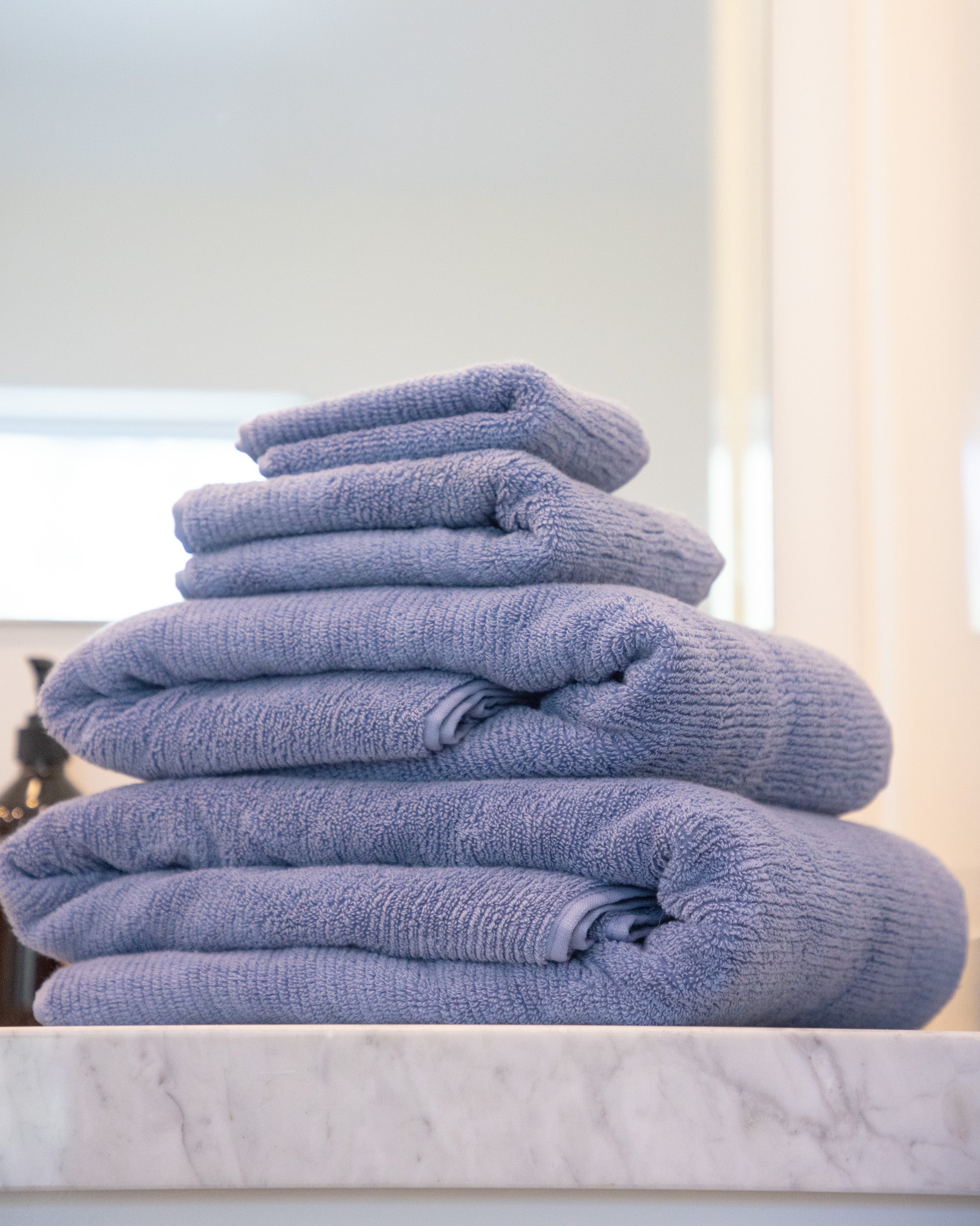 Ribbed Bath Towels in Spa