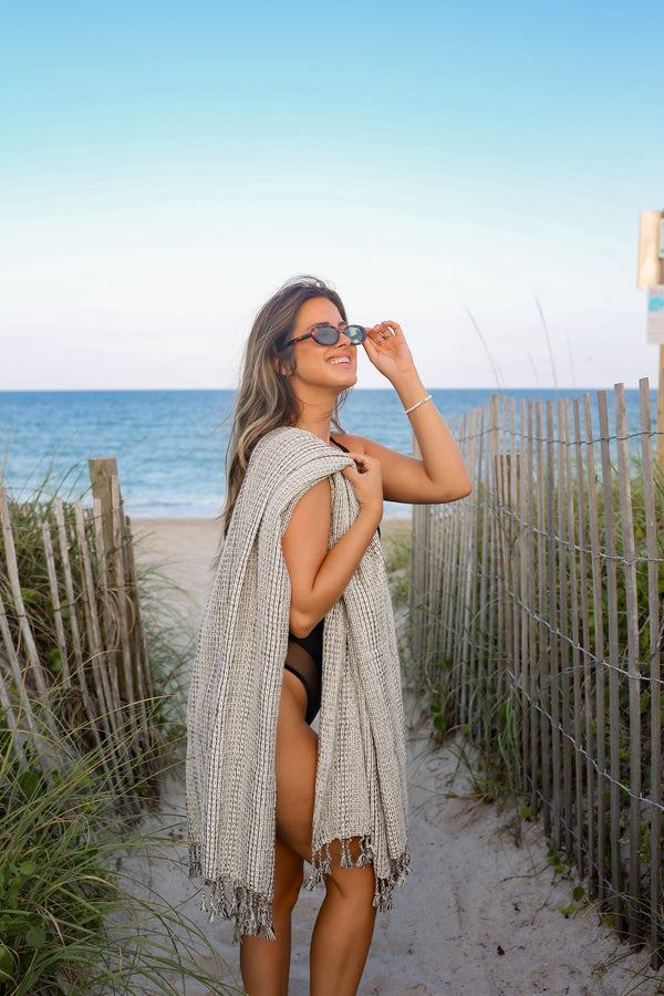 Teema Waffle Weave Beach Towel