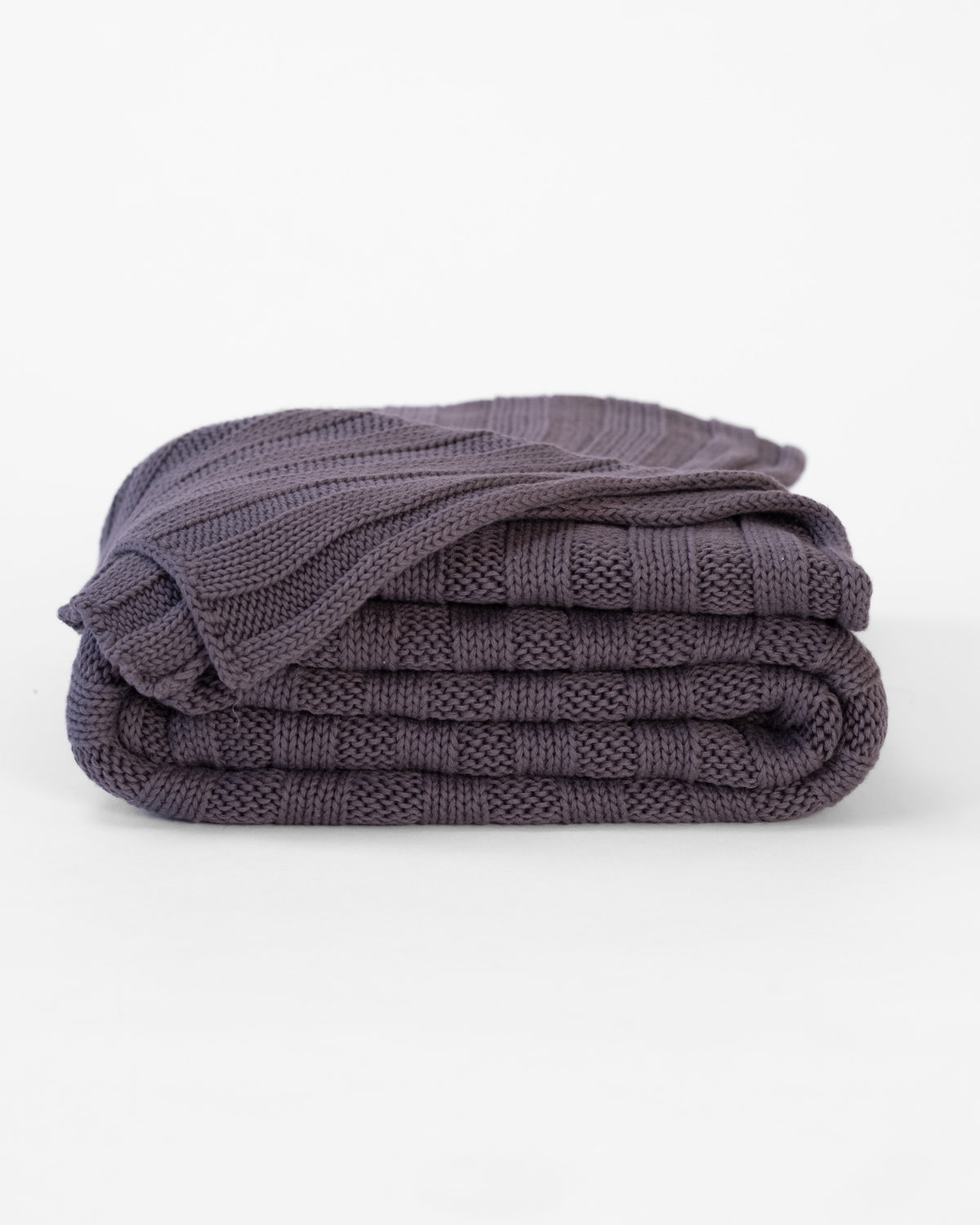 The Rib Knit Throw in Charcoal