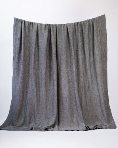 The Micro Waffle Wool Blanket in Charcoal