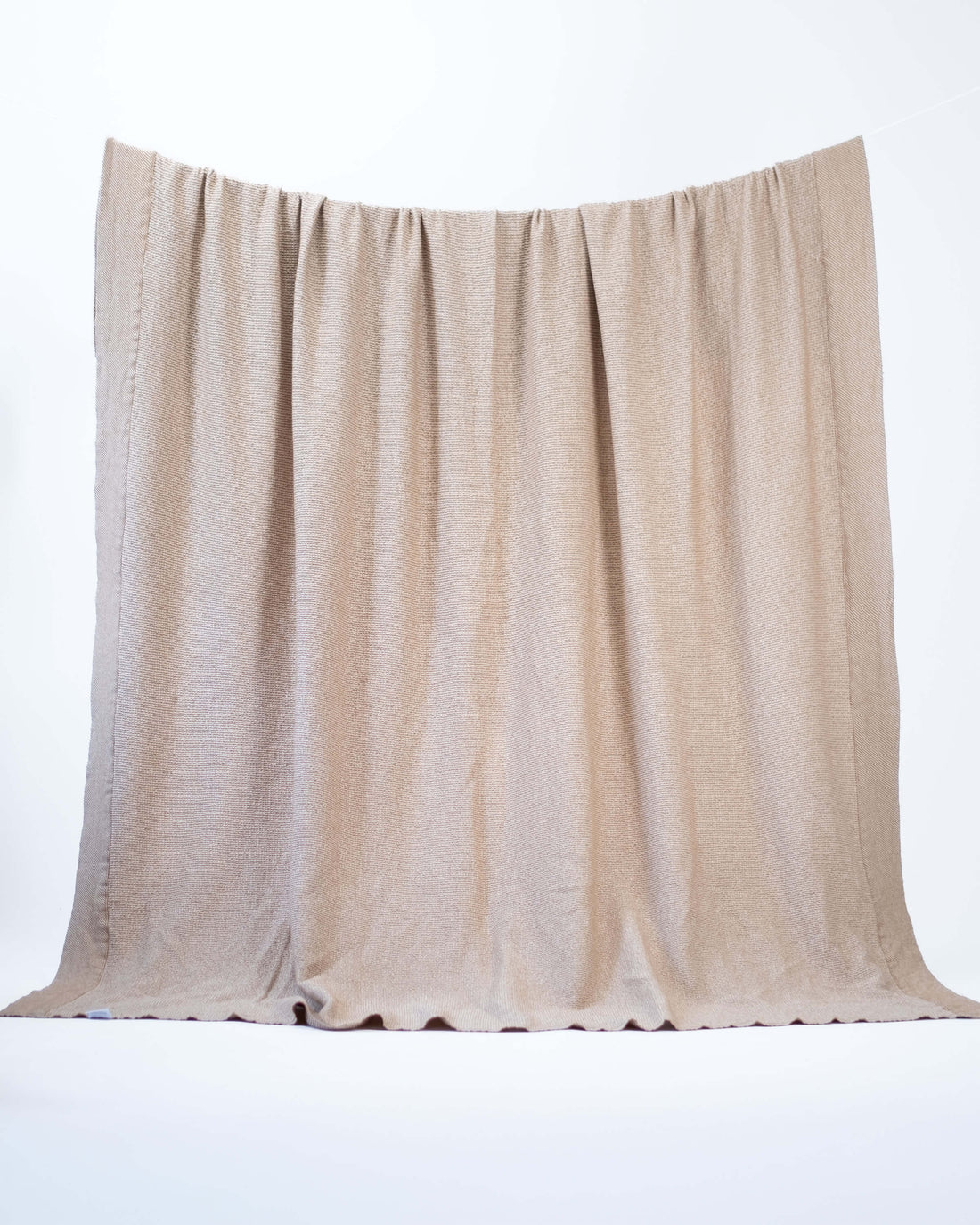 The Micro Waffle Wool Blanket in Camel