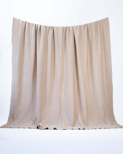 The Micro Waffle Wool Blanket in Camel