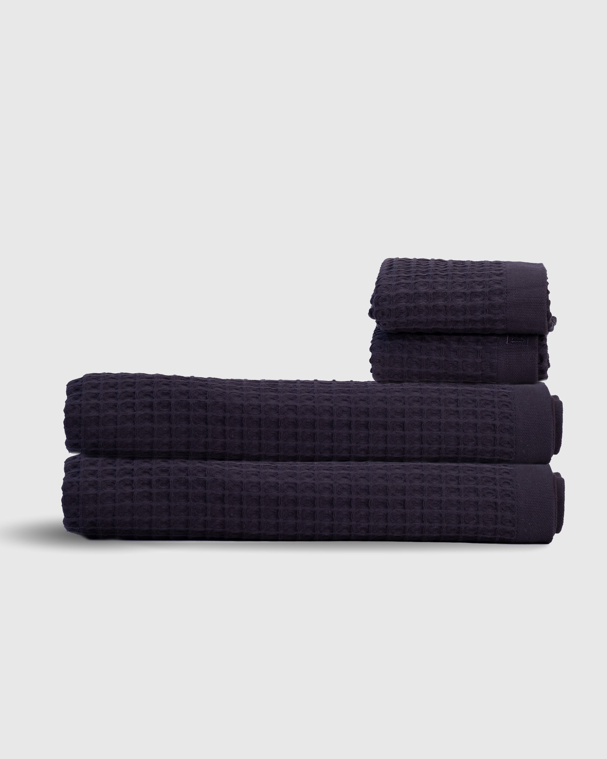 Waffle Turkish Cotton Bath Towels in Charcoal