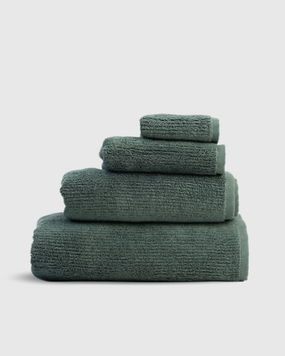 Ribbed Bath Towels in Jade