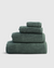 Ribbed Bath Towels in Jade