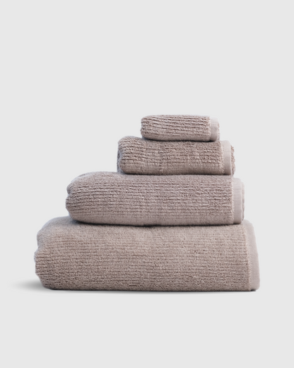 Ribbed Bath Towels in Latte