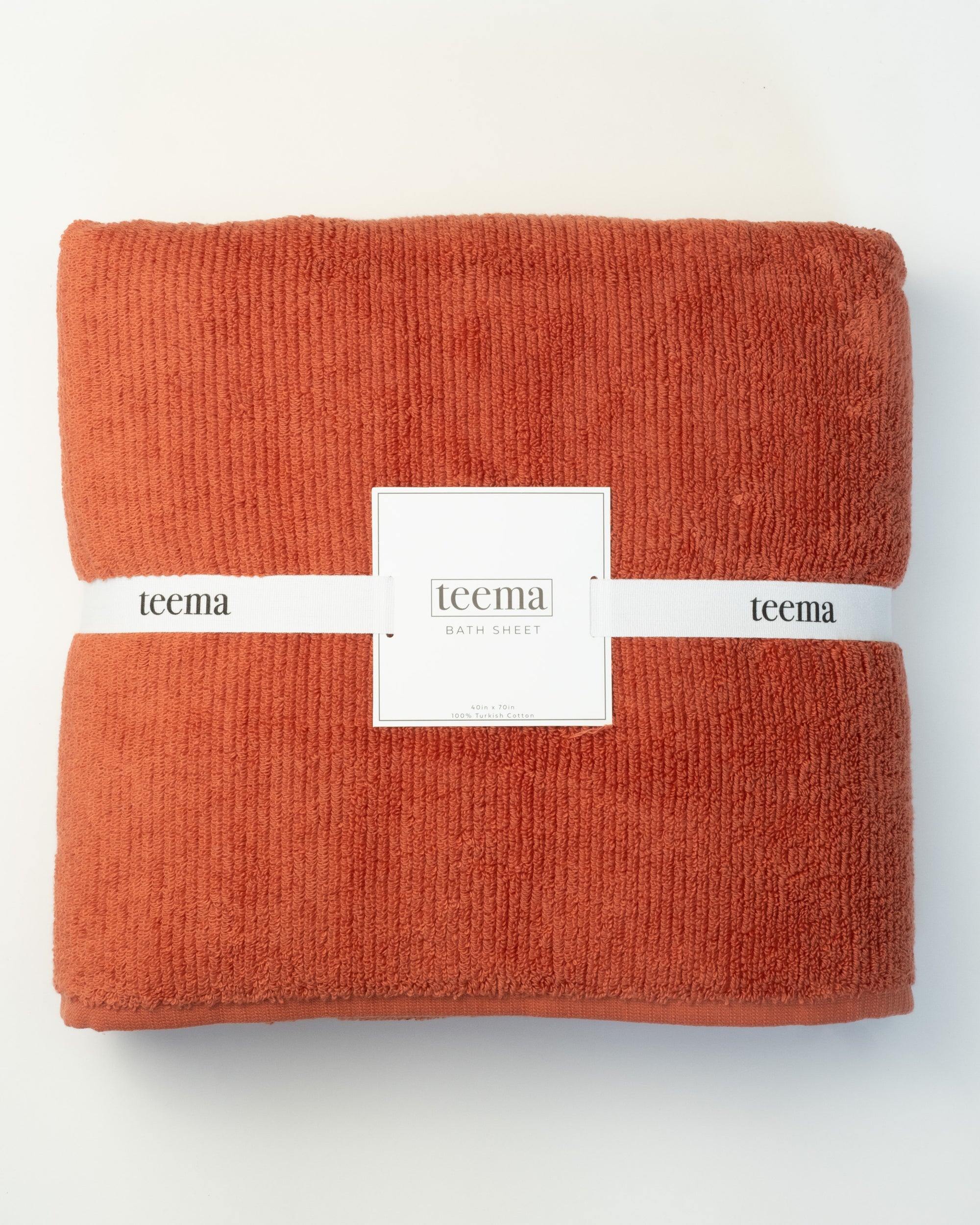 Ribbed Turkish Cotton Bath Towels in Terracotta