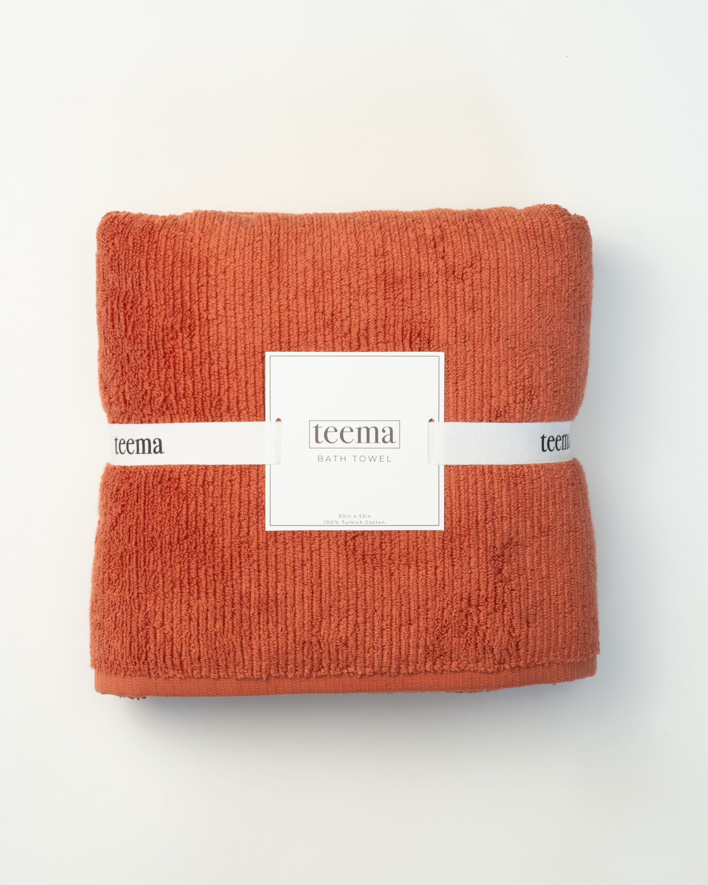 Ribbed Bath Towels in Terracotta