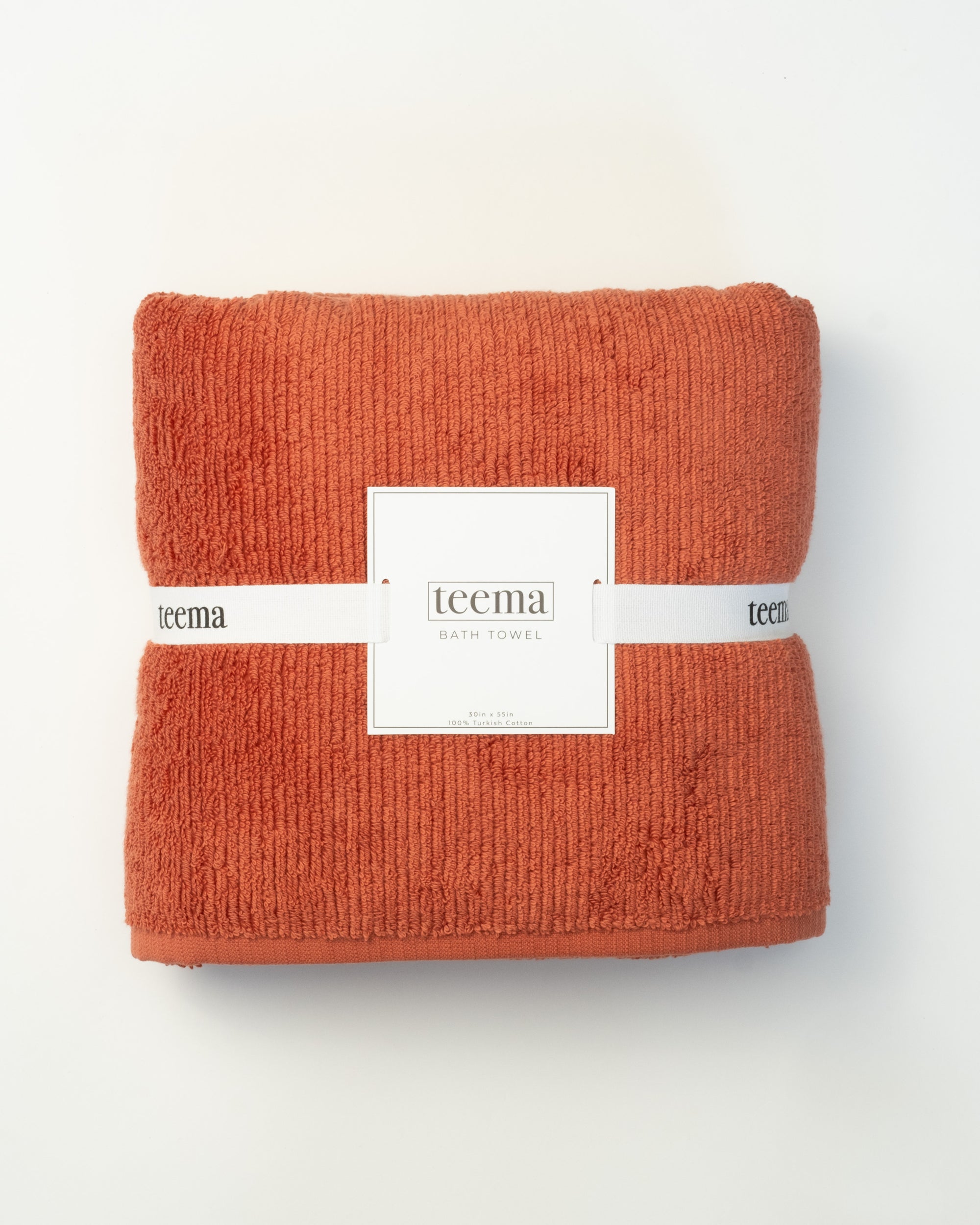 Ribbed Turkish Cotton Bath Towels in Terracotta