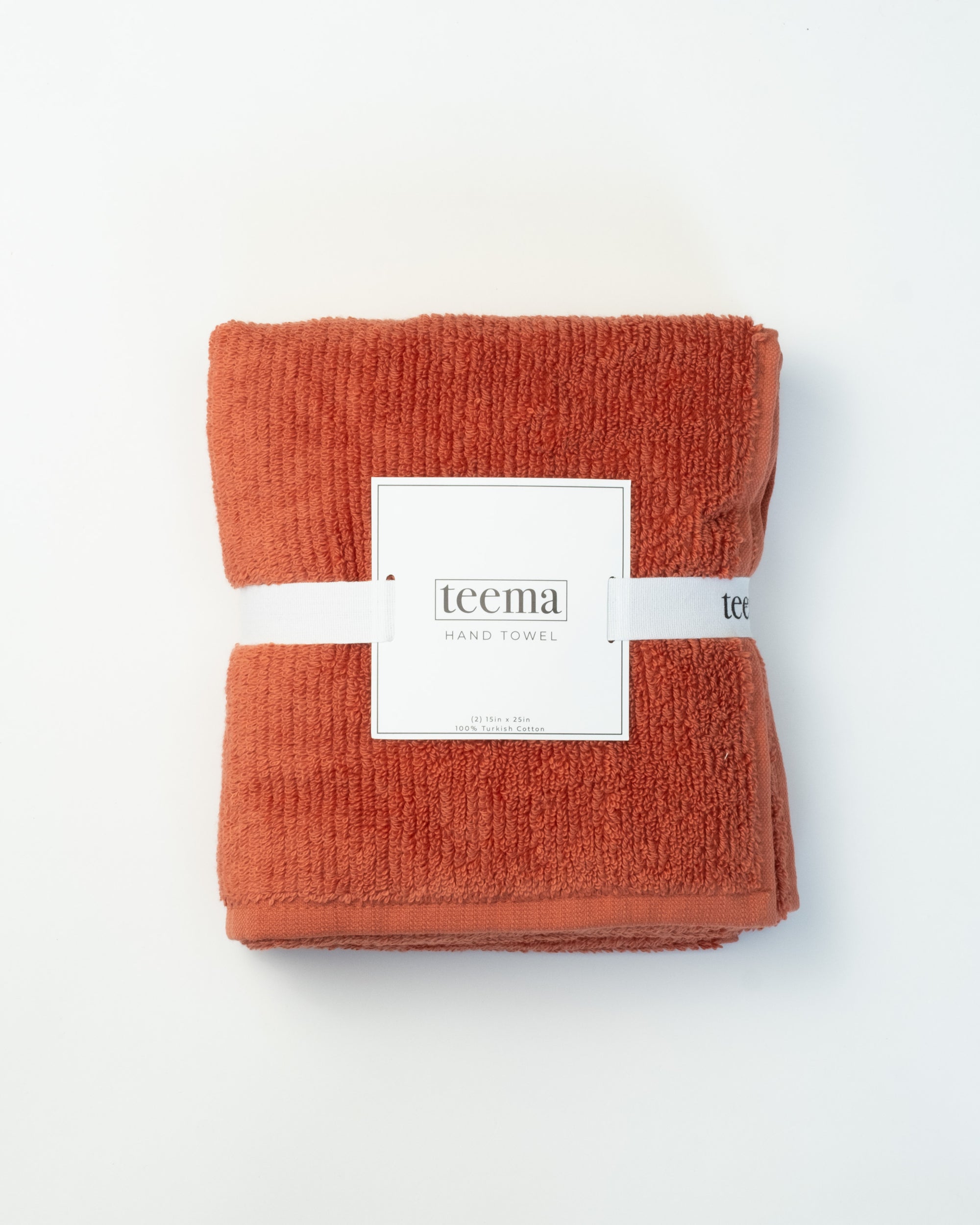 Ribbed Turkish Cotton Bath Towels in Terracotta