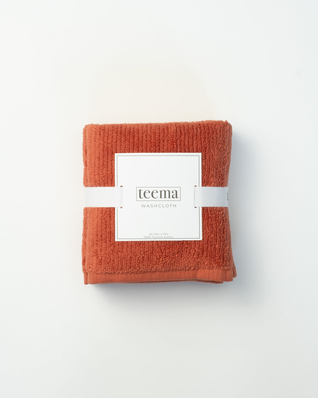 The Ribbed Washcloths in Terracotta