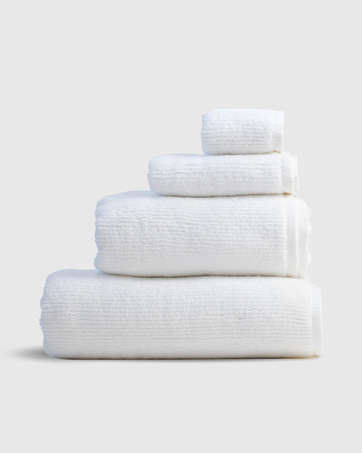 Ribbed Bath Towels in White