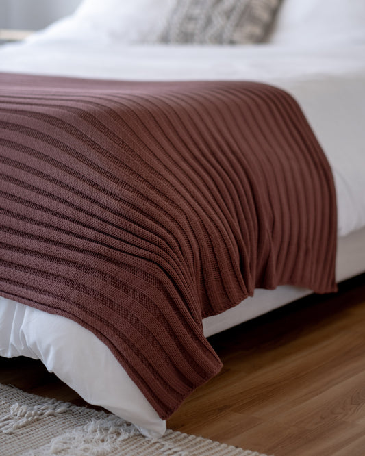 The Rib Knit Throw in Fig