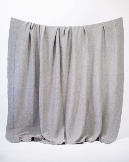 The Micro Waffle Wool Blanket in Stone