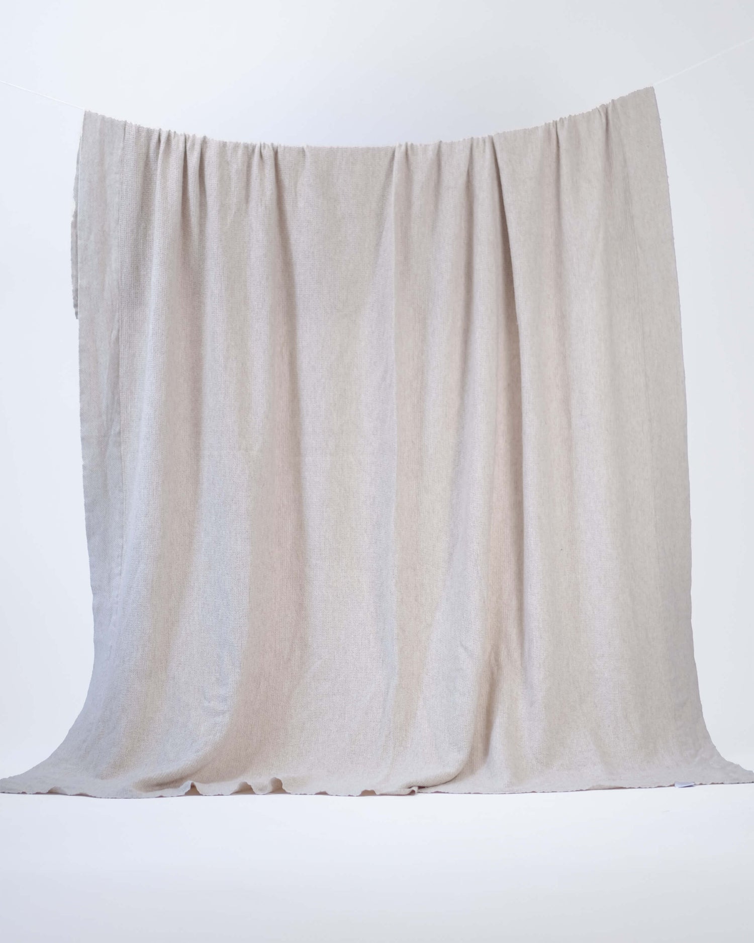 The Micro Waffle Wool Blanket in Bone
