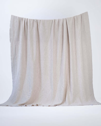 The Micro Waffle Wool Blanket in Bone