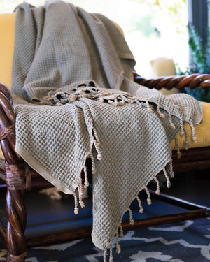 The Waffle Blanket in Sage