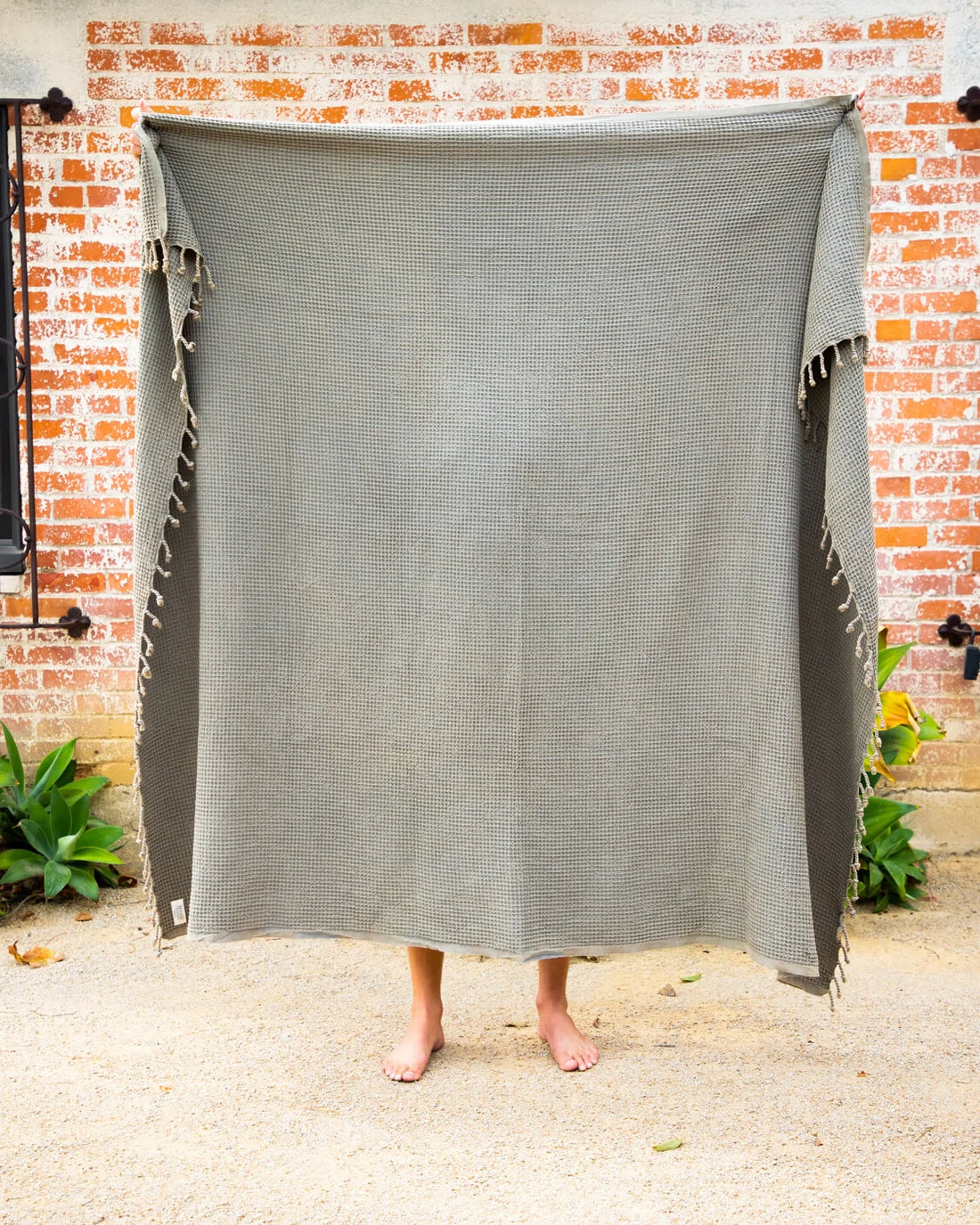 The Waffle Blanket in Sage