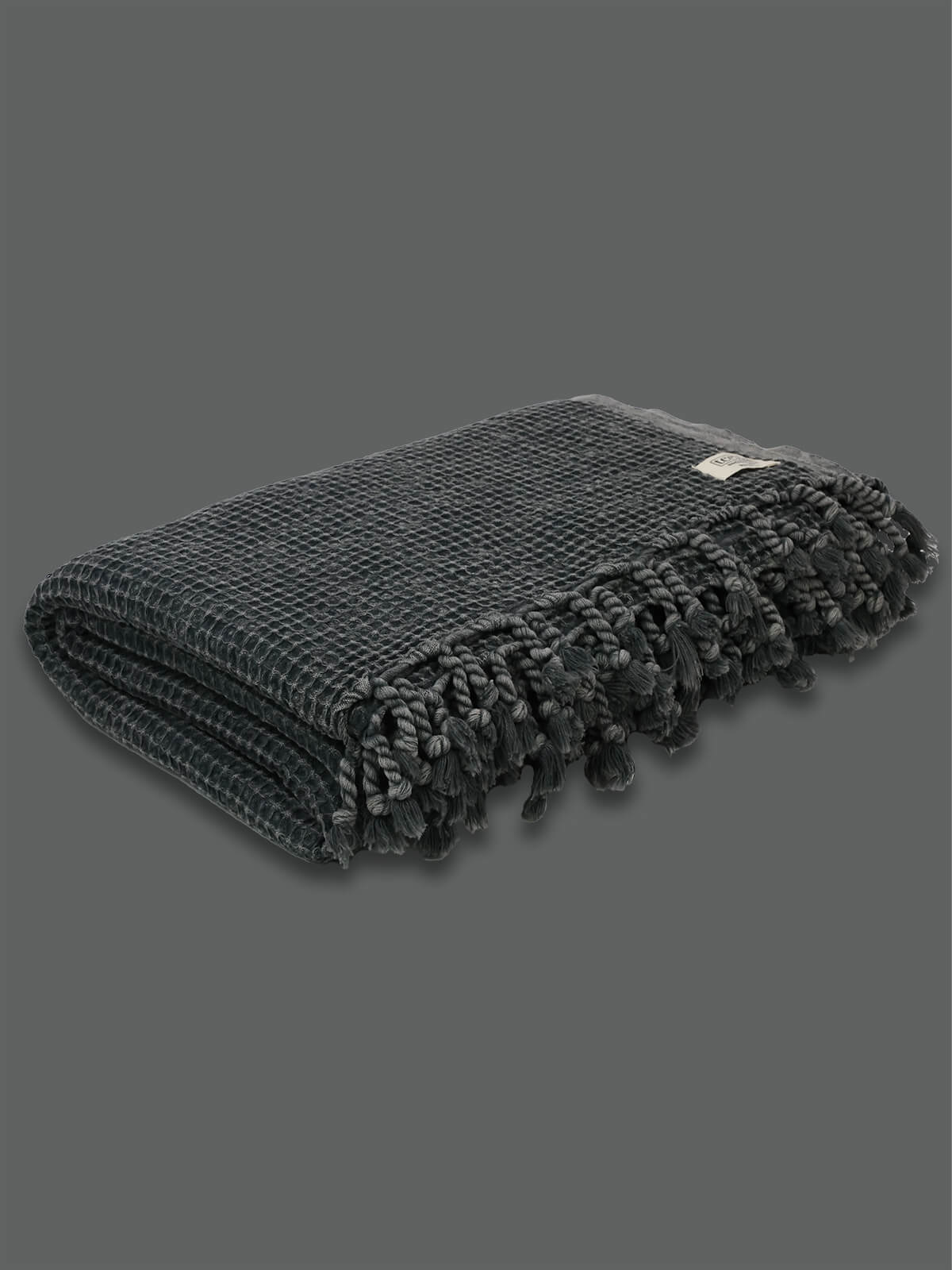 The Waffle Blanket in Charcoal